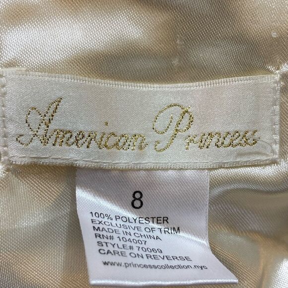 American Princess White and Cream A-Line Sleeveless Dress Size 8 - Picture 10 of 12